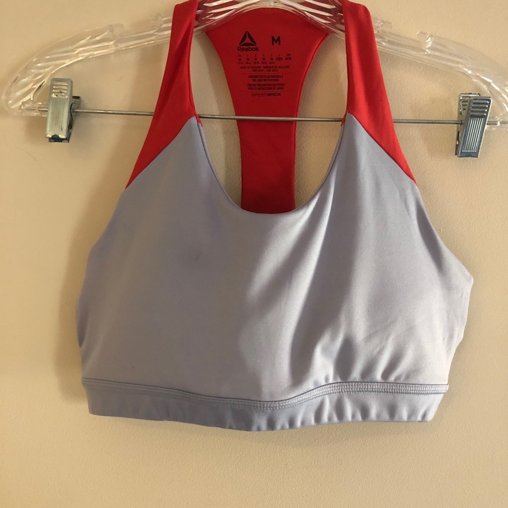 Reebok Red and Purple Racerback Speedwick Sports Bra - Picture 2 of 9
